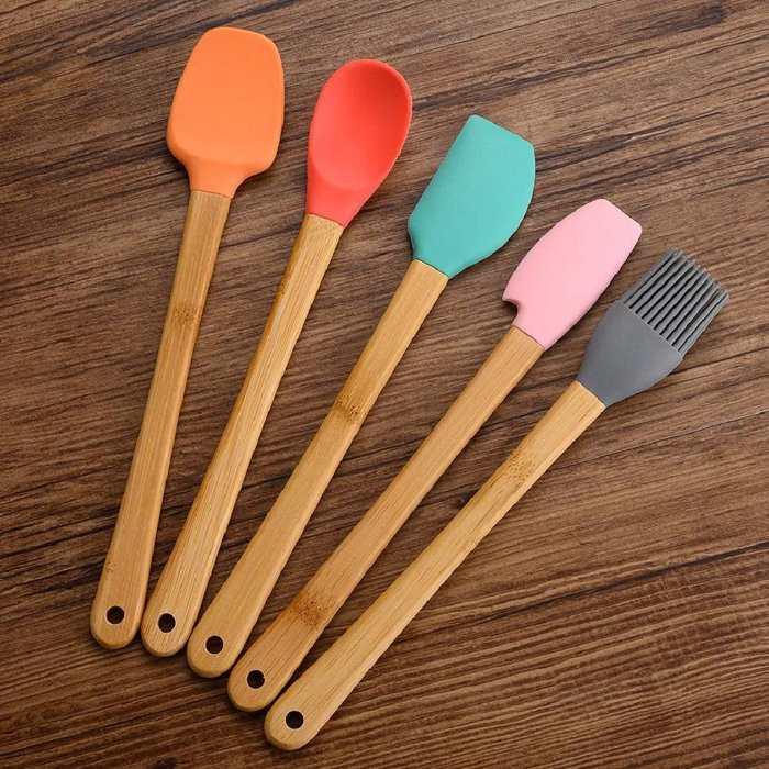 jing_long2011 Silicone Small Spatulas Set Of 5, Small Rubber Spatulas